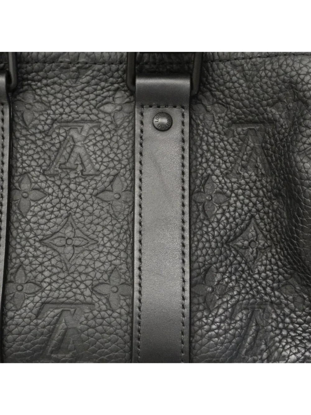 Louis Vuitton Handbag Monogram Taurillon Keepall Bandouliere 25 Black 2-Way